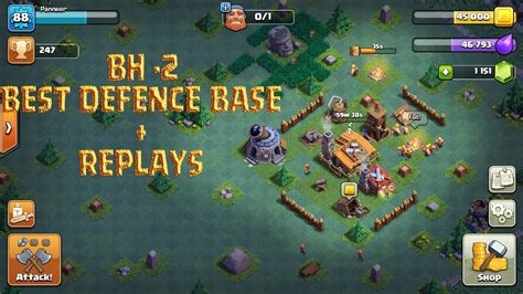 Clash Of Clans Best BUILDER Hall 2 BH2 Anti 3 Star Base W Defense