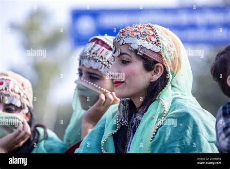 Portrait Of An Young Beautiful Girl From Kashmir In Traditional Dress