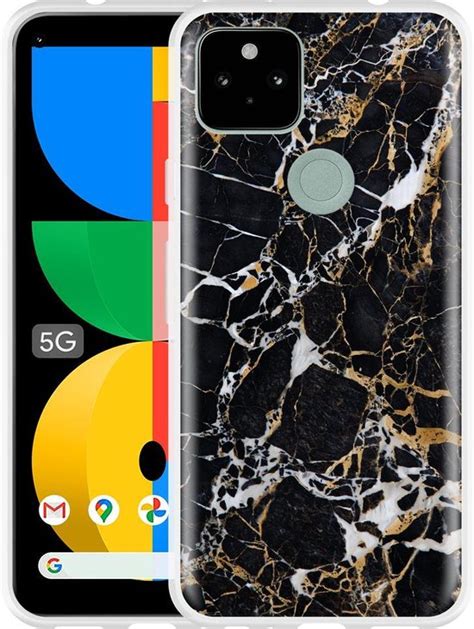 Google Pixel A Hoesje Zwart Goud Marmer Designed By Cazy Bol