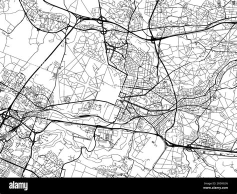 Road Map Of The City Of Versailles In France On A White Background