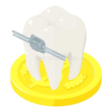 Orthodontic Concept Icon Isometric Vector Dental Brace On Tooth Near