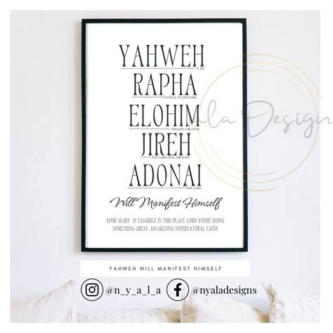 Yahweh Will Manifest Himself Lyrics Print Etsy