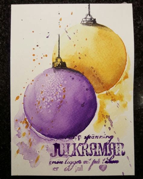 Christmasbulbs Christmas Card Watercolour By Maximera Design