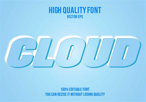 Cloud Vector Text Effect Fully Editable Graphic By Kazimabbas1996