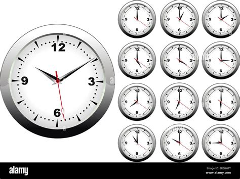 Vector Illustration Of Wall Clock With Hours Stock Vector Image