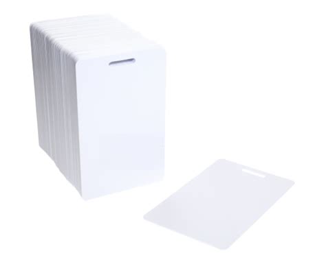 Blank White Plastic Cards With Slot Portrait Pack Of Total Id