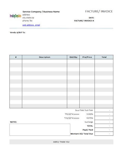 Editable Free Printable Invoice Template Free Templates Printable