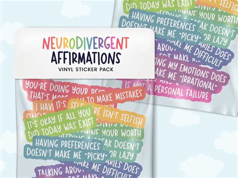 Neurodivergent Affirmations Sticker Pack Mental Health Etsy