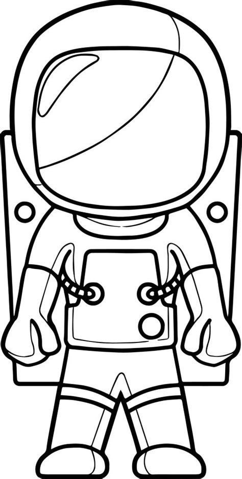 Astronaut Front View Coloring Page Wecoloringpage