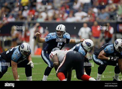 Tennessee Titans Quarterback Kerry Collins Calls Signals During The