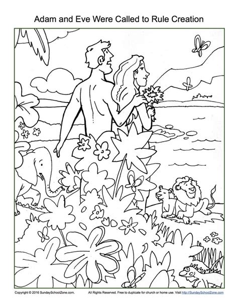 Adam And Eve Were Called To Rule Creation Coloring Page Creation Coloring Pages Bible