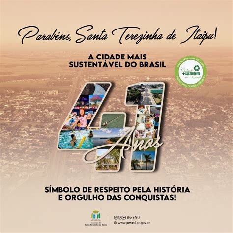 Santa Terezinha de Itaipu comemora 41 anos de história e conquistas