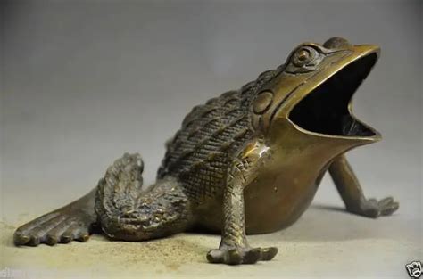 China Chinese Folk Fengshui bronze Copper Animal Frog Toad Statue ...