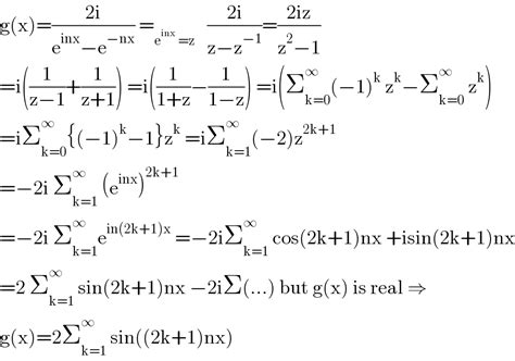 Deveopp G X Sin Nx At Fourier Series X Kpi N Tinku Tara