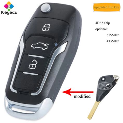 KEYECU Llave De Coche Remota Abatible Mejorada Con 3 Botones Chip