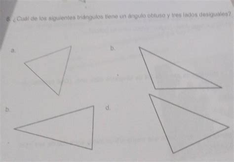 Ayuda Porfa Dual De Los Siguientes Triangulos Tiene Un Angulo Obtuso Y