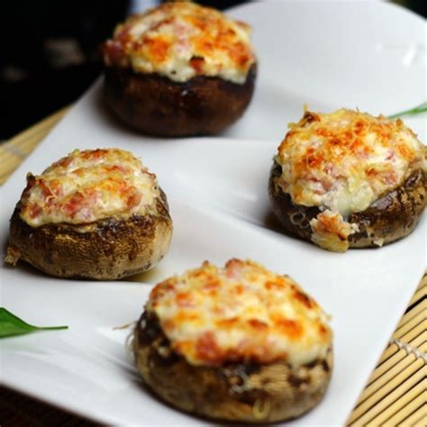 Champiñones Rellenos de Jamón y Queso Gratinados al Horno Una Delicia