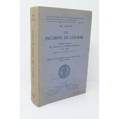 Les Jacobins De Colmar Proc S Verbaux Des S Ances De La Soci T