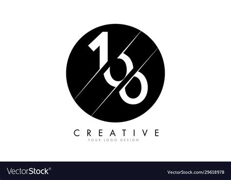 100 1 0 number logo design with a creative cut Vector Image