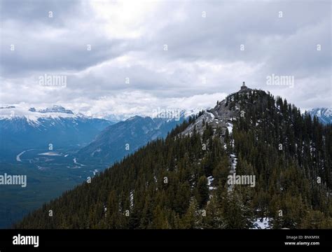 Sulphur Mountain And Sansons Peak Weather Observatory With The Bow