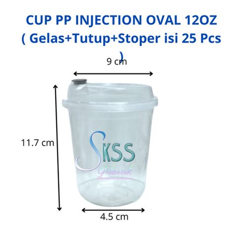 Jual Cup Pp Injection Oval Oz Ml L Gelas Plastik Boba Cheese Tea