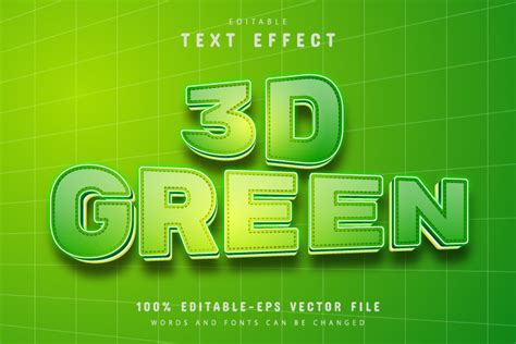 Green 3d Text Effect Editable Graphic By Aglonemadesign · Creative Fabrica