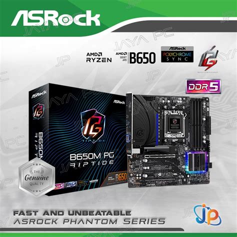 Jual Motherboard Asrock B650m Pg Riptide Am5 Amd B650 Ddr5 Sata3