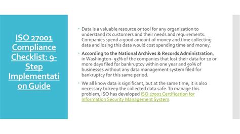 Ppt Iso 27001 Compliance Checklist 9 Step Implementation Guide Powerpoint Presentation Id