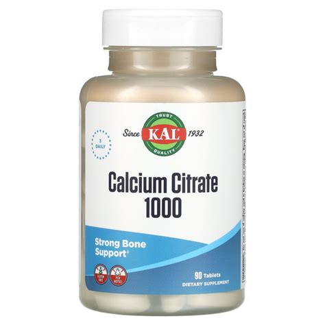 Кальций цитрат 1000 мг KAL Calcium Citrate 90 таблеток – фото, отзывы ...