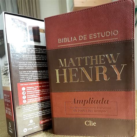 Biblia De Estudio Matthew Henry Tapa Dura Con Ndice Reina Valera