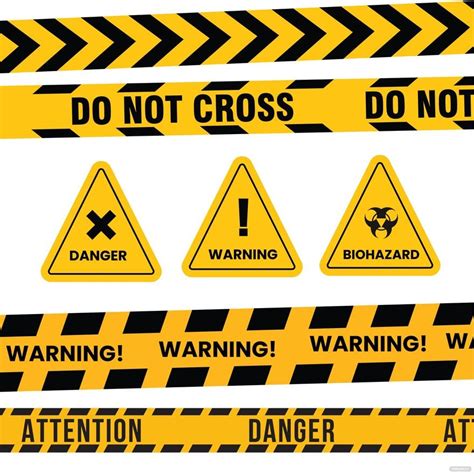 Yellow Warning Signs Vector In SVG PNG Illustrator EPS