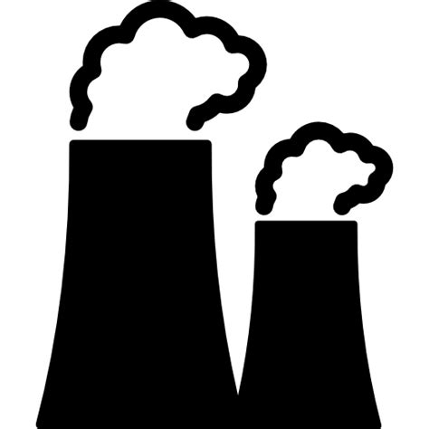 Nuclear Plant Chimneys Free Buildings Icons