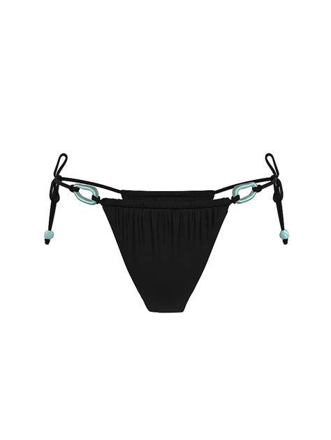 Buy Beaded Thong Bikini Bottom Pure Black Order Bikini Bottom Online Victoria S Secret Us