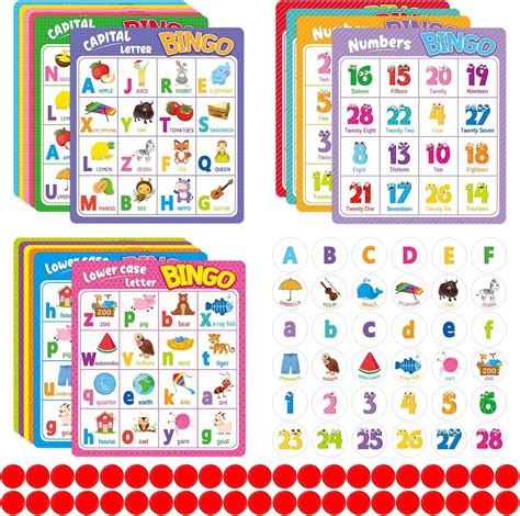 Ouneno Alphabet Bingo Game Cards Abc And 123 Bingo Board Game