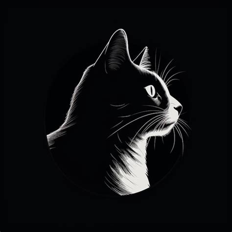 Ilustração da silhueta de um gato Foto Premium