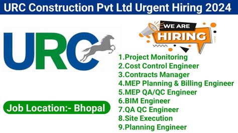 Urc Construction Pvt Ltd Urgent Hiring 2024 Qaqc Engineer Jobs 2024