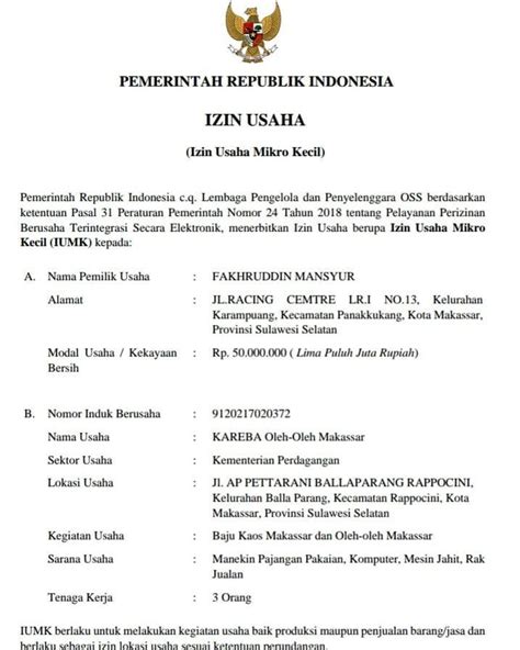 Detail Formulir Surat Izin Usaha Koleksi Nomer 21