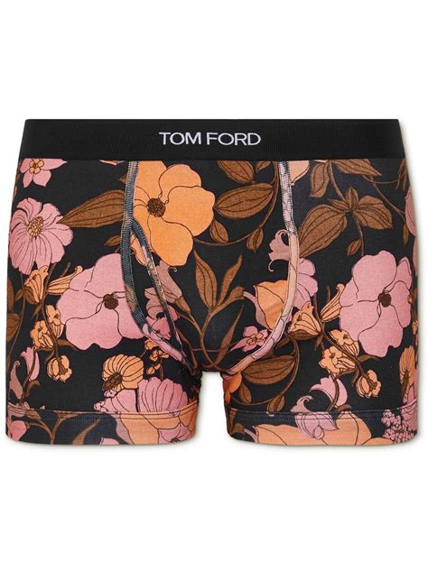 Tom Ford Floral Print Stretch Cotton Boxer Briefs Xl Pink Editorialist