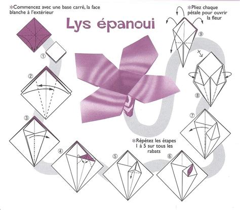 Origami Lys épanoui Basteln