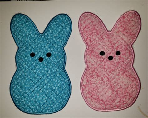 Marshmallow Bunny Hot Pad In The Hoop Ith Embroidery Design Pattern Sizes Etsy