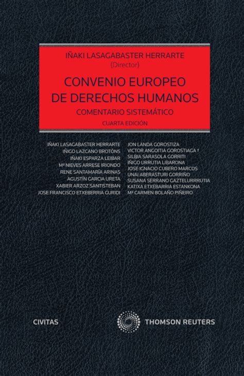 Libro Convenio Europeo De Derechos Humanos 9788413906294 Lasagabaster Herrarte Iñaki