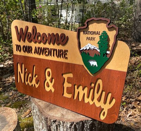 National Park Custom Sign Nps Welcome Replica Wedding Camp Etsy