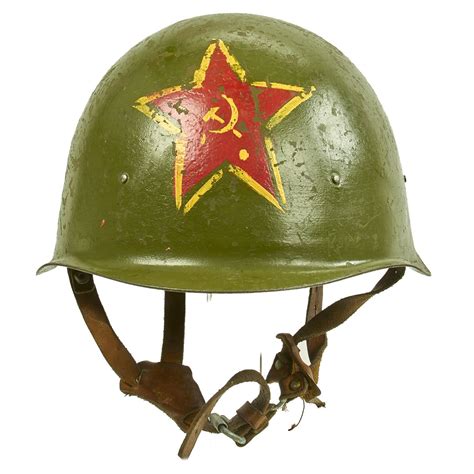 Original Post Wwii Russian Soviet Ssh 40 Steel Combat Helmet With Pain