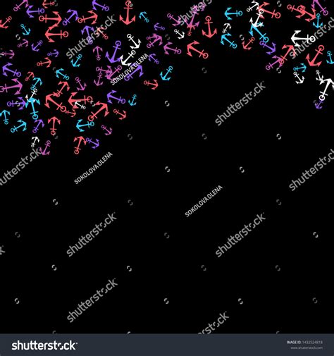 Pretty Summer Background Anchors Anchor Cartoon Stock Vector Royalty