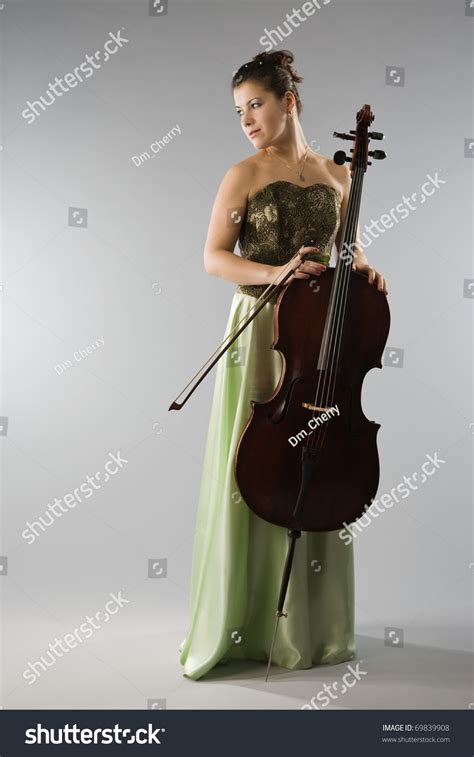 Beautiful Woman Evening Dress Cello Stock Photo Shutterstock