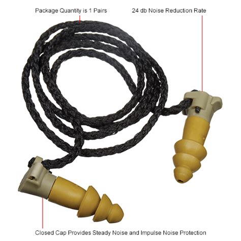 Moldex 6497 Battleplugs® Impulse Protection Reusable Earplugs Corded Small Nrr 12db24db