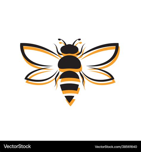 Bee design on white background easy editable Vector Image