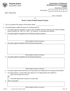 Fillable Online Confirmation Of Settlement And Request For Consent