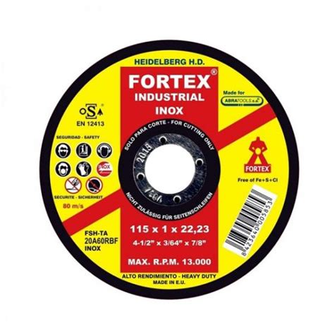 DISCO CORTE HIERRO BELFLEX FORTEX 011151134F42 4 1 2X3 64X7 8 INOX