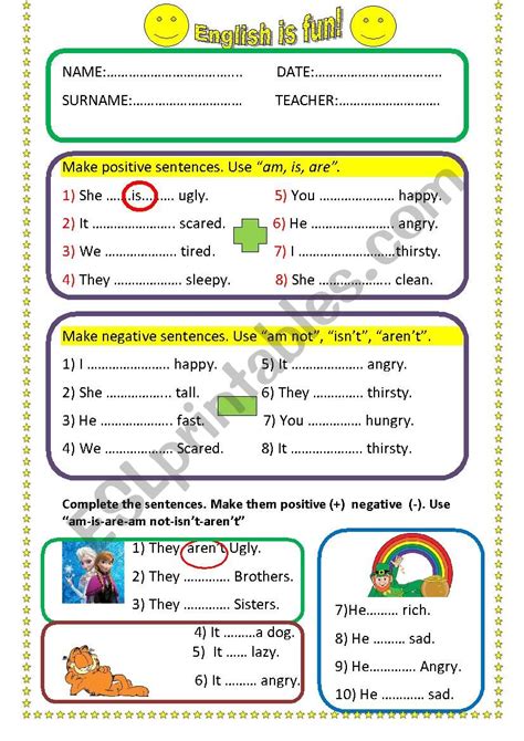 To Be Negative Liveworksheets